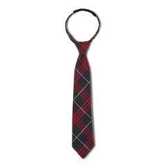 Boy's Navy/Red Plaid Velcro Tie