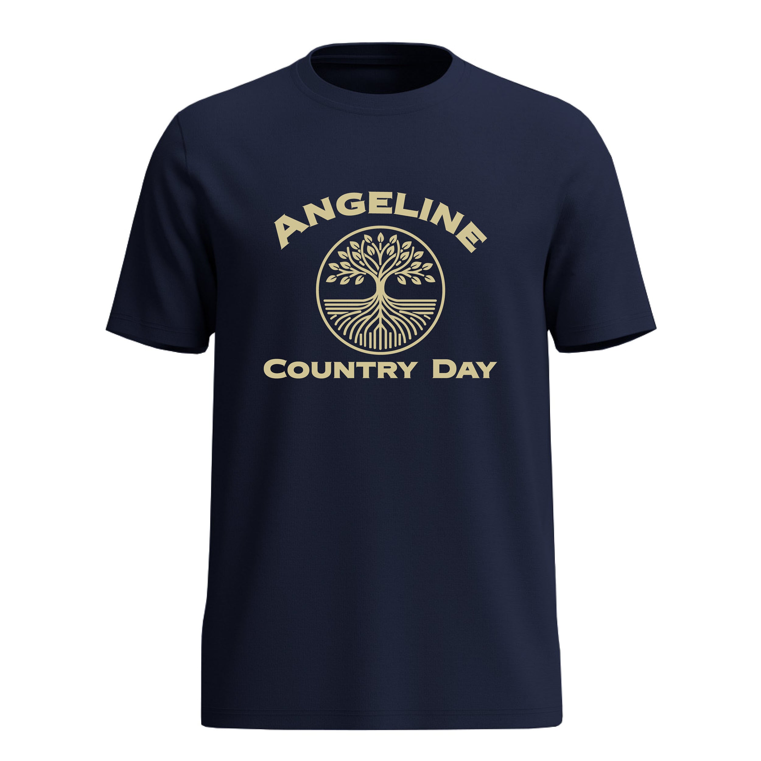 Angeline Country Day - Classic Logo Performance Short Sleeve Tee - Navy Blue