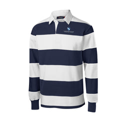 Camisa de rugby de rayas azules y blancas para adultos de Lakewood Ranch Prep High School