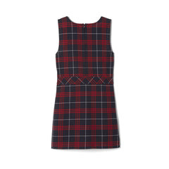 Girl's Navy/Red Plaid Jumper Dress