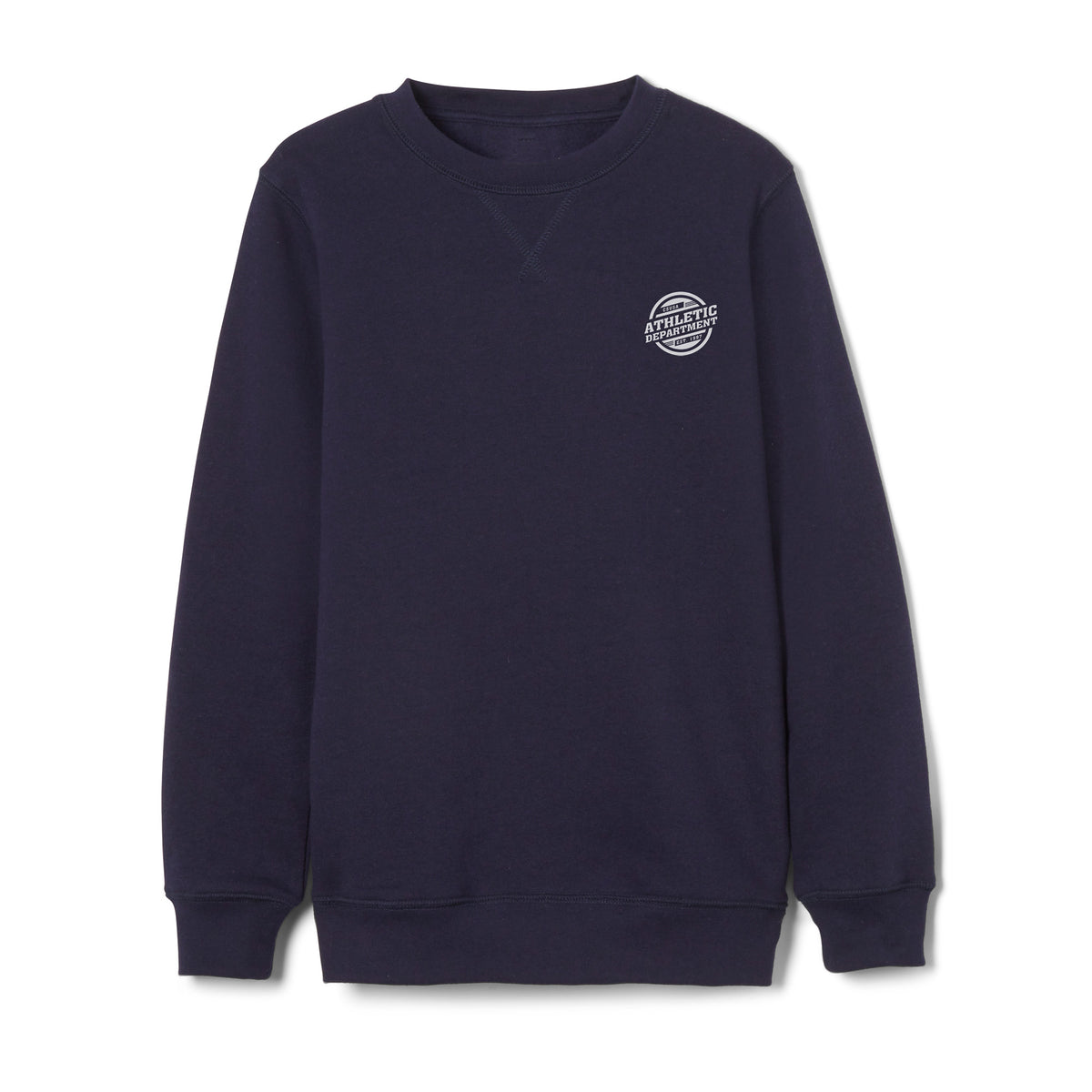 Unisex Youth Athletic Department Navy Crewneck Sweatshirt